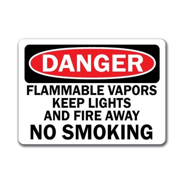 Signmission Safety Sign, 14 in Height, Plastic, Flammable Vapors DS-Flammable Vapors - main